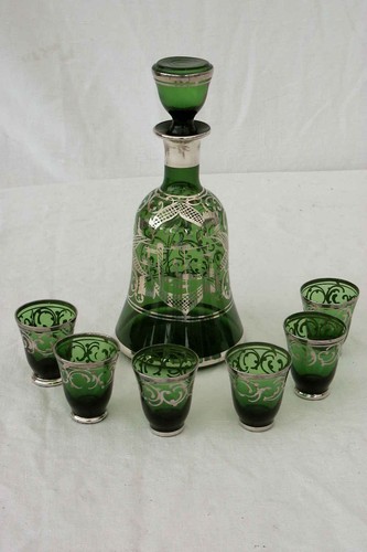 Carafe verte et argente - carafe,
