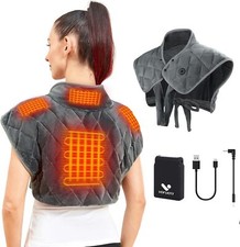 Coussin Cervical Chauffant avec Batterie 10000mAh 3 Niveaux de Chaleur Chauff...