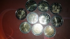 Lot de 10 pièces commémoratives Luxembourg Portugal France UNC