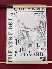 Affiche Ancienne Théâtre De La Lucarne - Marivaux Jeu De L’amour Et Du Hasard