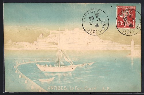 Cpa antibes fort carré - antibes,, et
