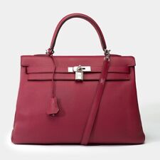 HERMES KELLY 35 HANDBAG IN BORDEAUX LEATHER
