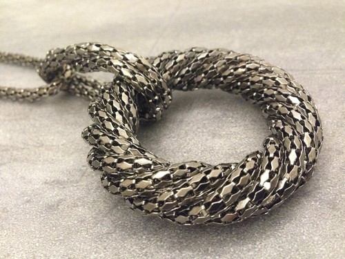 Collier sautoir cercle - collier, noir