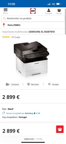 Imprimante samsung m2875fd - imprimante,