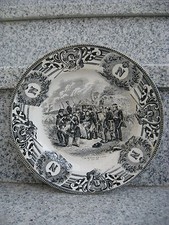 ASSIETTE FAÏENCE BOCH LA LOUVIERE décor NAPOLEON  20,3 cm