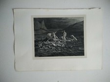 Gravure ancienne Gustave Doré "  Divine comédie "  Dante Gravure originale  19°