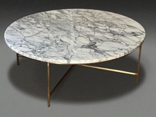 Table basse Paul McCobb en marbre et laiton 1955