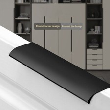 4 Poignées des portes cuisine et placard noire brosse, 350mm, tirette vague