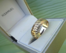 Bague De Mariage En Or 9 Carats Motif Vintage HM 1989 B'HAM Or Jaune Taille S