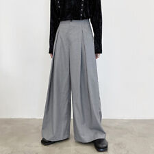 Hommes Pantalon Jambe Large Ample Gothique Kendo Hakama Bootcut Poche Uni Color