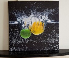 Tableau toile duo de citrons jaune et vert 50x50cm déstockage - 51