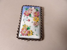 Broche ancienne en émaux des Cévennes sur socle en Métal Argenté - Signée M.L.