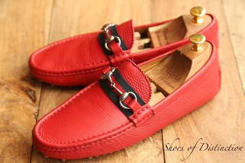 Mocassins gucci cuir rouge - gucci, en