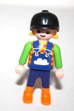 PLAYMOBIL 4190 4785 70420 ENFANT FILLE SALOPETTE BLEUE EQUITATION FERME