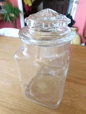 ANCIEN POT A BONBONS -BOCAL D'EPICERIE EN VERRE BOUCHON VERRE  -1930/40 ( 3 )