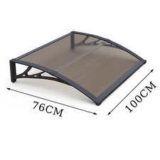1x0.8m Auvent Porte d’Entrée en Polycarbonate, Protection Contre La Pluie et UV