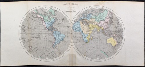 1860 mappemonde physique - -,