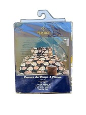 Parure De Lit 4 Pièces 100% Coton 160x200 -Floral - Drap Plat + Housse + Taies