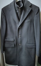 Corneliani Manteau noir en pure laine vierge extrafine S/M