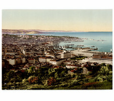 Italie, Trieste, Generalansicht von Nordost Vintage photochrom,  photochromie,