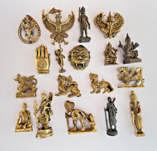 Figurine Dieu Vishnu Shiva Hanuman Lion Foo Brahma Ermite laiton Thailande VH