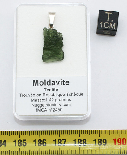 Collier pendentif moldavite - collier,