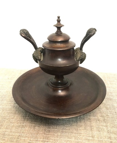 Encrier bronze signé - bronze,