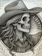 Hobo Nickel Style Skull Art