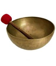 Grand Bol chantant Tibétain ancien + Bâton - 26,5 cm - 7 Métaux