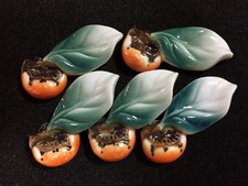 Y1567 Repose-Baguettes Japonais HASHIOKI 5 Pièces Vintage Persimmon Intérieur