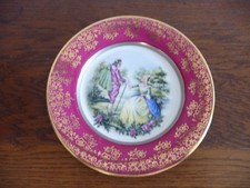 Assiette décorative en Porcelaine de Limoges LEC Limoges décor style  Fragonard