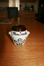 Pot à moutarde en Faïence Fourmaintraux à Desvres décor Chaumière