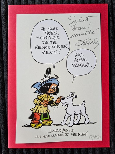 Tintin dédicace de derib - de,