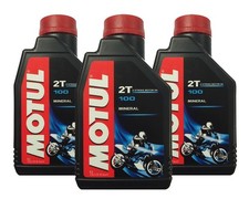 3 Litres d'Huile Moteur Motul 100 Motomix Minérale 2T