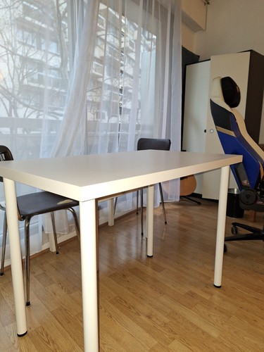 Bureau blanc bois 100x60cm - blanc, en