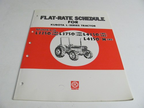 Kubota flat rate - schedule, l