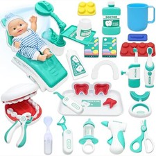 29 Pièces Malette Docteur Enfant Jouets de Dentiste Trousse de Médecin 3 Ans ...