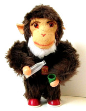 AUTOMATE CARL - TRÈS RARE SINGE BUVEUR A POILS LONGS - MADE IN WEST GERMANY