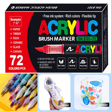 Marqueurs Acryliques 12/24/36/72 Couleurs, Stylos À Brosse Pour Tissu, Peinture 