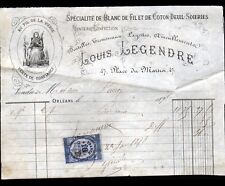 ORLEANS (45) SOIERIE LINGERIE "Louis LEGENDRE" AU FIL DE LA VIERGE en 1878