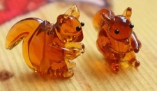 Figurine décorative écureuil en verre collection