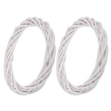  Couronne en rotin blanc 2 pièces : cadre de couronne de 22 cm pour tentures
