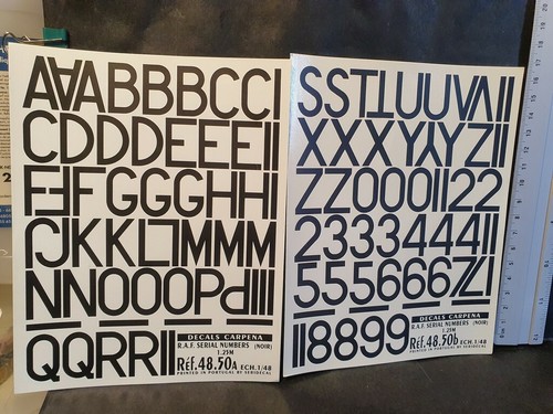 Decals lettres chiffres - decals, 1/48