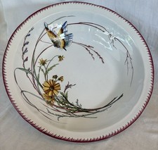 PLAT CREUX EN FAIENCE POLYCHROME SARREGUEMINES UC PAPILLON