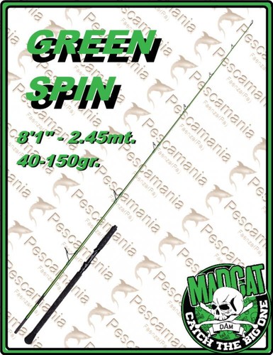 Canne madcat green spin - canne,