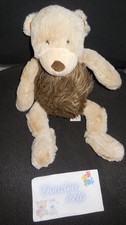 doudou peluche ours marron beige longs poils EGMONT TOYS 32cm