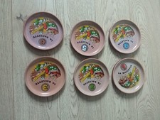 Service À Raclette Vintage En Grès De Gien 6 Assiettes Numérotées 