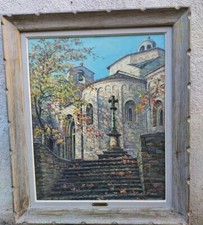 SAINT MARTIN DE LONDRES. MONTPELLIER TABLEAU EGLISE ROMANE R.G. DUPONT DIM 61X50