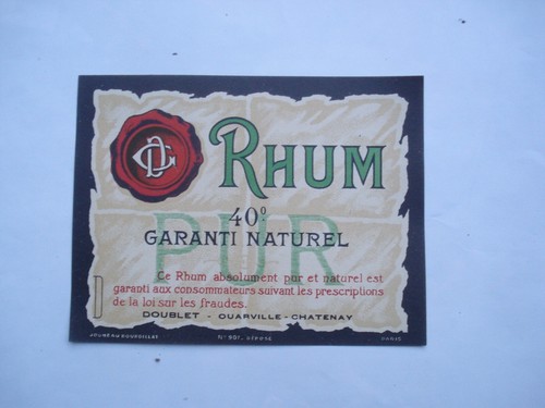 Etiquette ancienne rhum - etiquette,