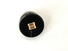 PIN'S BROCHE vintage Homme Noir doré D=1,3cm